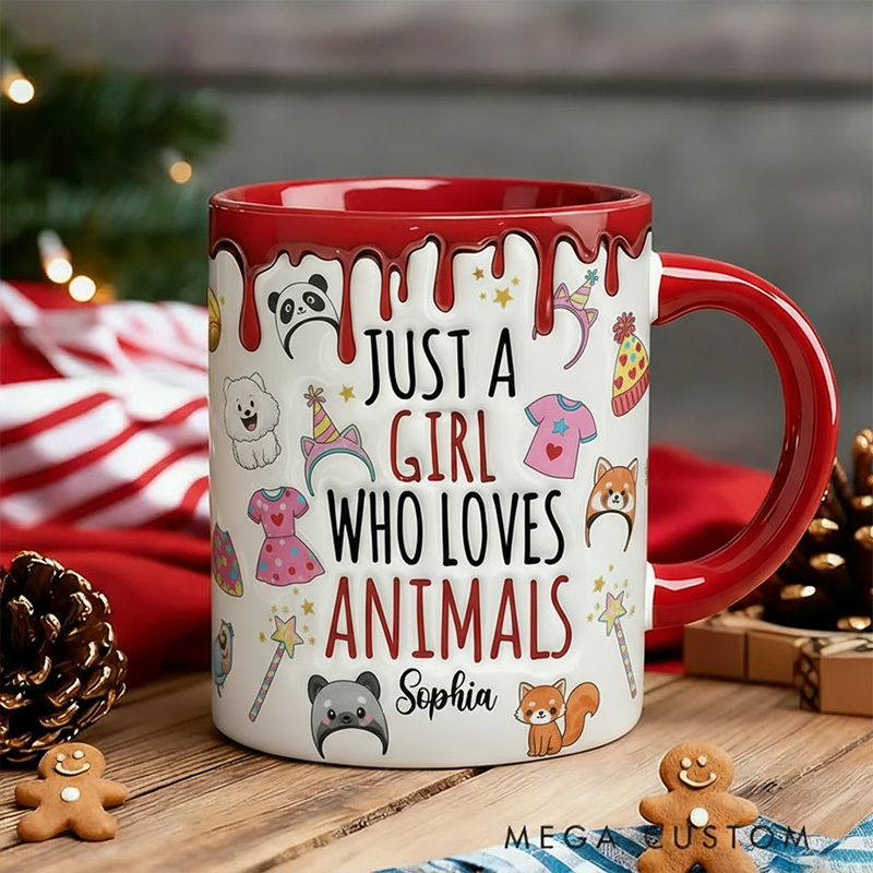 Personalized Animal Lover Mug with Cute Illustrations and Custom Name Perfect for Pet Enthusiasts and Gift Giving Mug