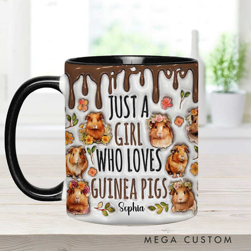 Personalized Accent Mug Just A Girl Who Loves Guinea Pigs