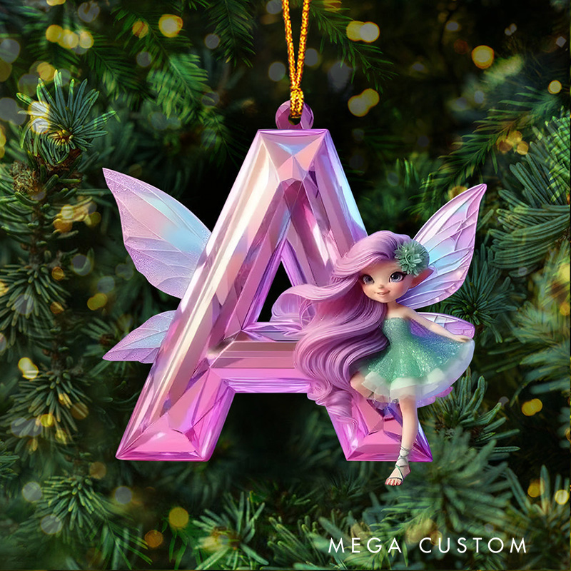 Personalized Fairy Alphabet Ornament with Custom Letter and Enchanting Design Perfect for Magical Holiday Decor Christmas Ornament