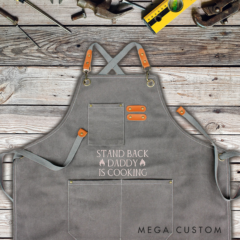 Personalized Cooking Apron with Custom Embroidered Funny Design Perfect Gift for Dads Firefighter