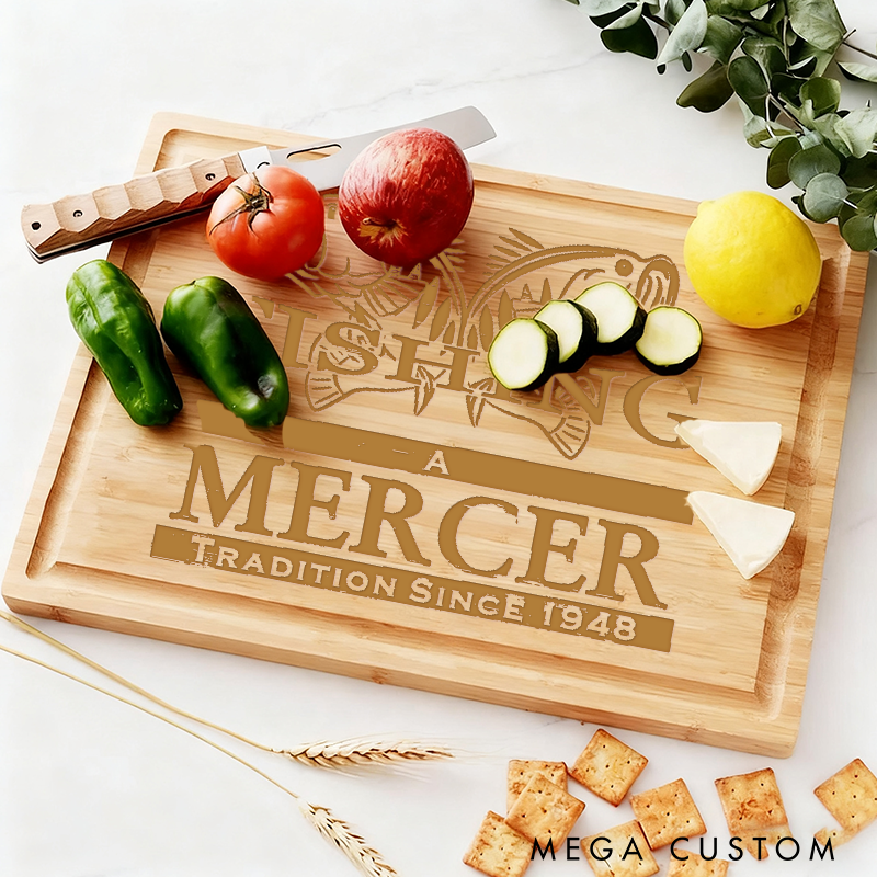 Personalized Fishing Cutting Board Fishing Wedding Anniversary Housewarming gift Perfect Gift for Fishing Enthusiasts and Outdoor Lovers