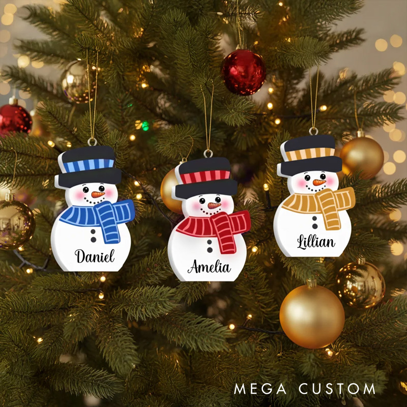 Personalized Cute Snowmen Ornament with Name Home Decor Christmas Gift for Family Friends