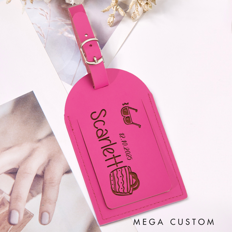  Personalized Vacation Leather Luggage Tag for Traveling Lovers Backpack Tag Gift For Traveler
