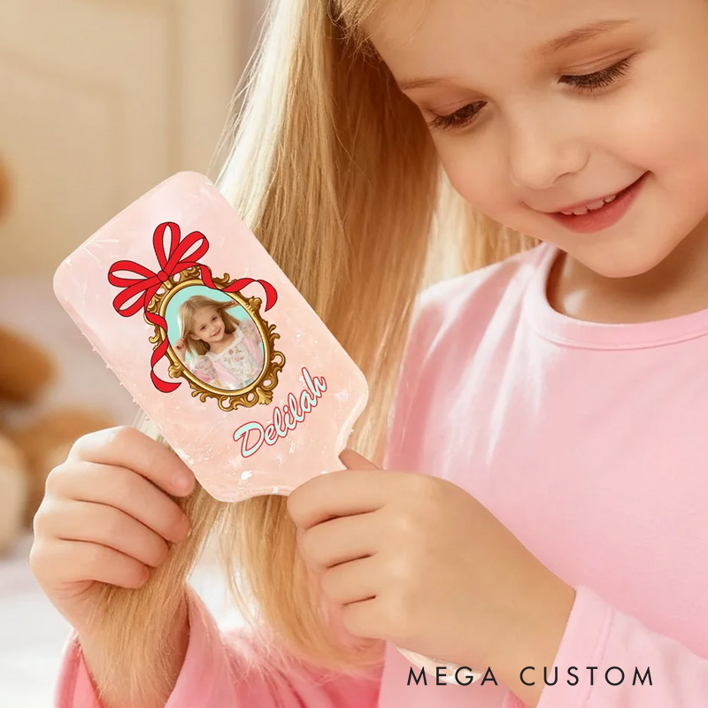 Personalized Photo Hair Brush Anti-Static Massage Comb with Name Bachelorette Party Birthday Christmas Gift for Daughter Girl