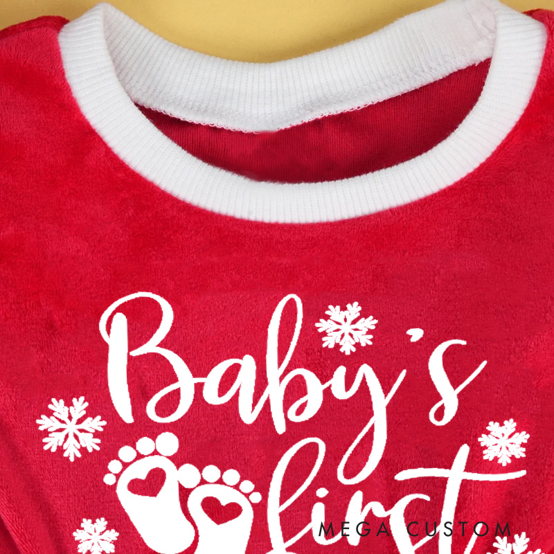 Personalized Baby Girl First Holiday Outfit Custom Name Cute Festive Santa Style Adorable Christmas Party Red Tutu Dress