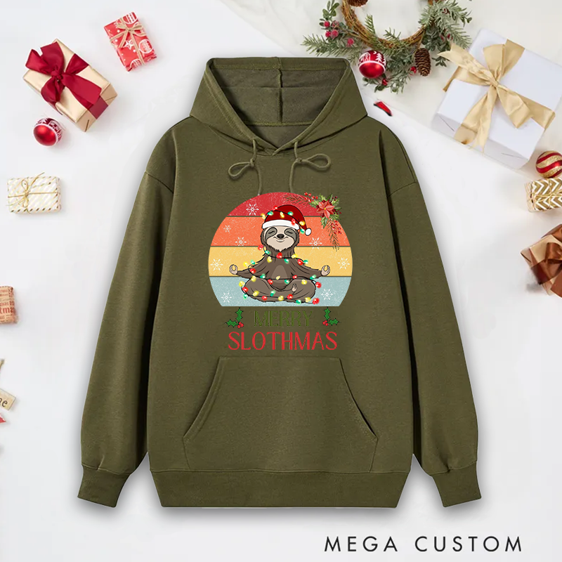 Personalized Funny Yoga Hoodie Christmas Yoga Sweatshirt Cozy Holiday Wear for Yoga Lovers Funny and Relaxing Gift Idea