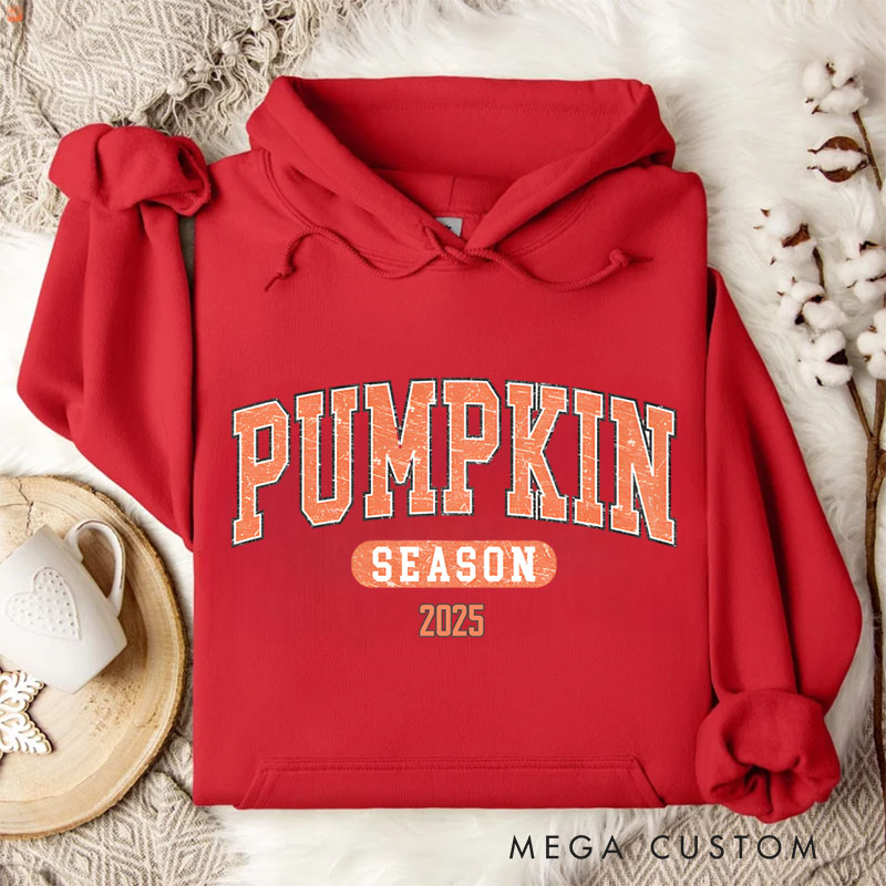 Personalized Pumpkin Season Classic Autumn Inspired Typography Halloween Hoodies