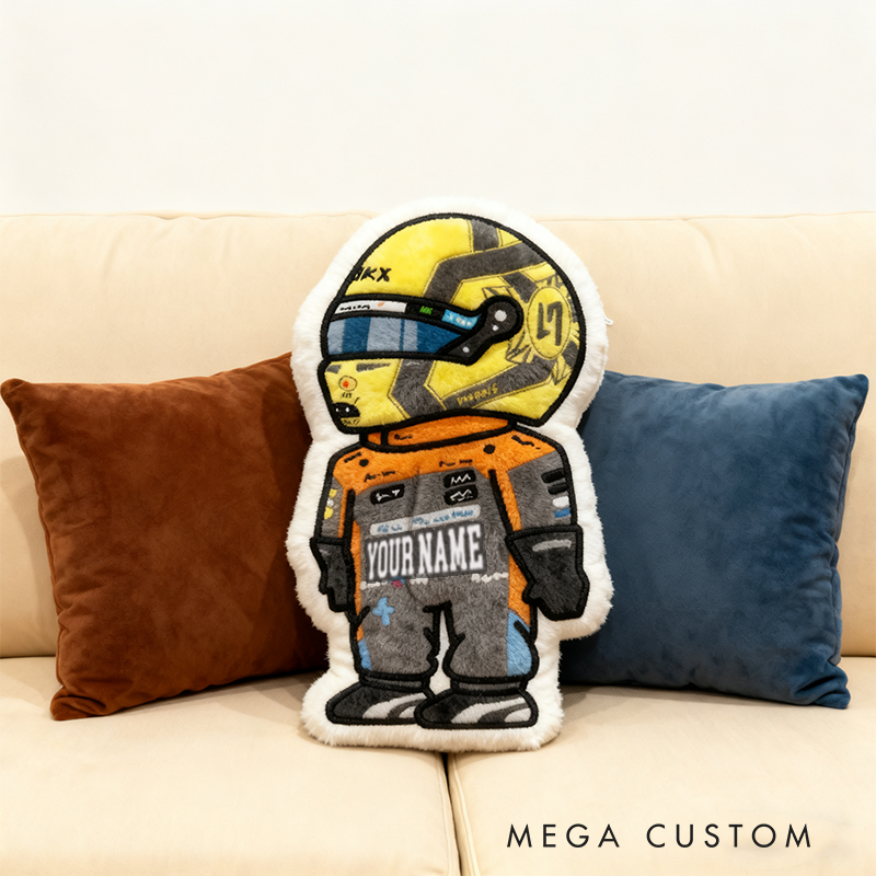 Personalized Vehicle Racing Driver Shaped Pillow with Custom Name Unique Gift for Racing Fans