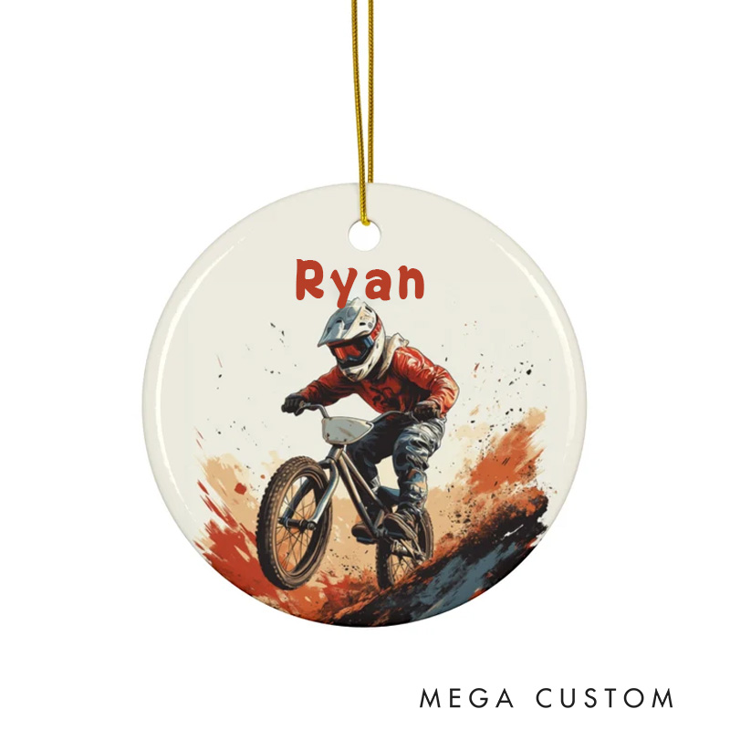 Personalized BMX Ornament Mountain Bike Racer Biker Ceramic Bicycle Motocross Gift Cyclist Gift Idea for Cycling Racing Riding Lovers 