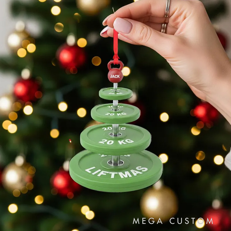 Personalized Weight Plate Ornament Fitness Christmas Tree Decor Gym Lovers Gymer
