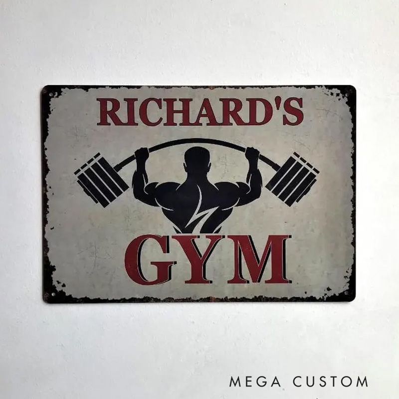 Personalized Gym Sign Metal Home Fitness Decor for Gym Lovers