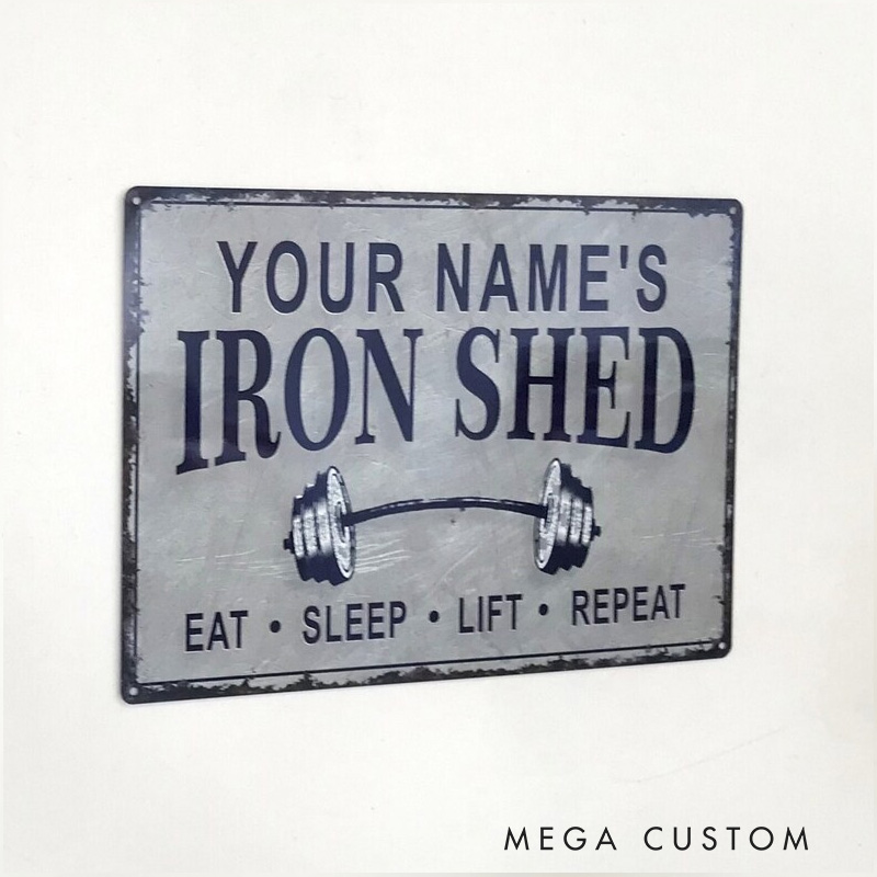 Personalized Metal Gym Sign Iron Shed Home Gym Decor for Gym Lovers