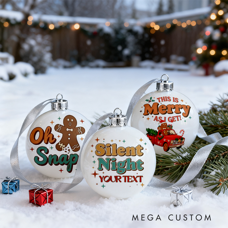 Personalized Christmas Ornaments Fun and Festive Designs Set of 3 Gift for Pickup Truck Lovers