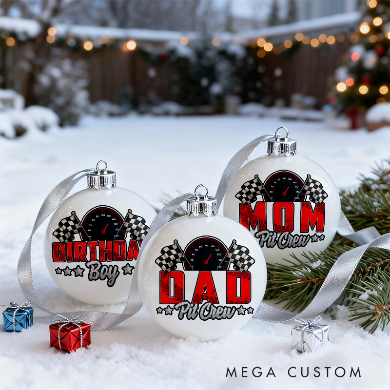 Personalized Racing Themed Christmas Ornaments Custom Designs Set of 3 Gift for Racing Fans