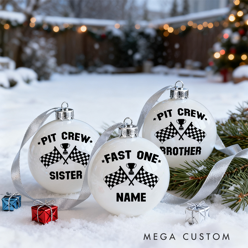 Personalized Racing Themed Christmas Ornaments Custom Designs Set of 3 Gift for Racing Families