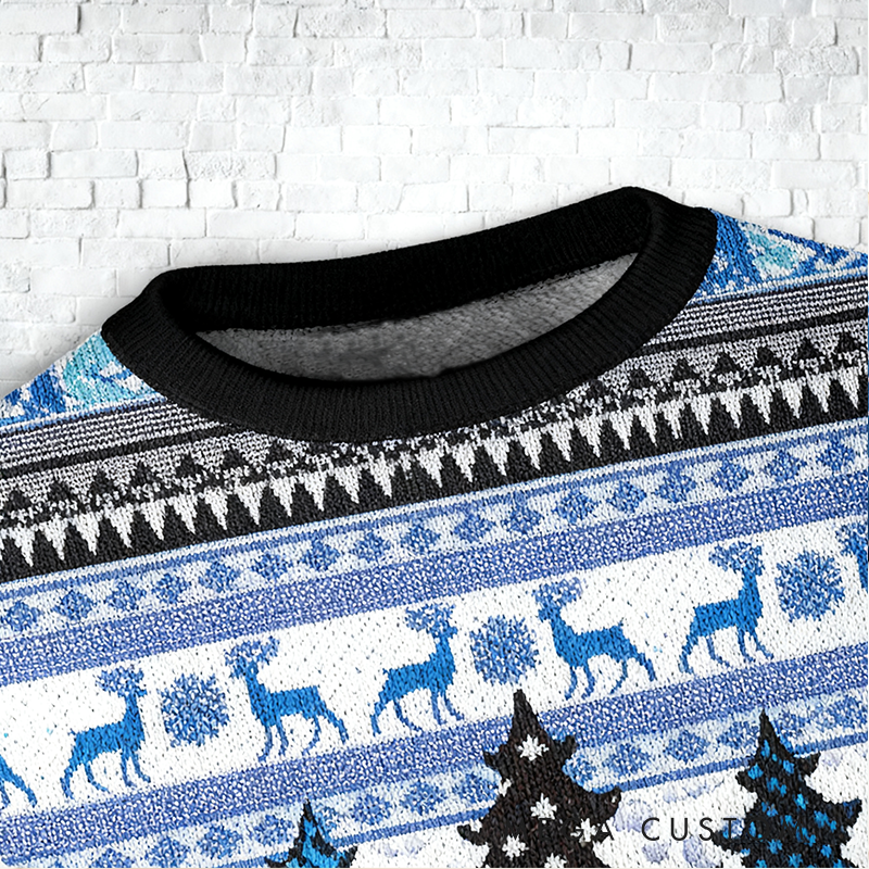 Personalized Police Themed Ugly Christmas Sweater Christmas Gift for Law Enforcement Fans Police Officer