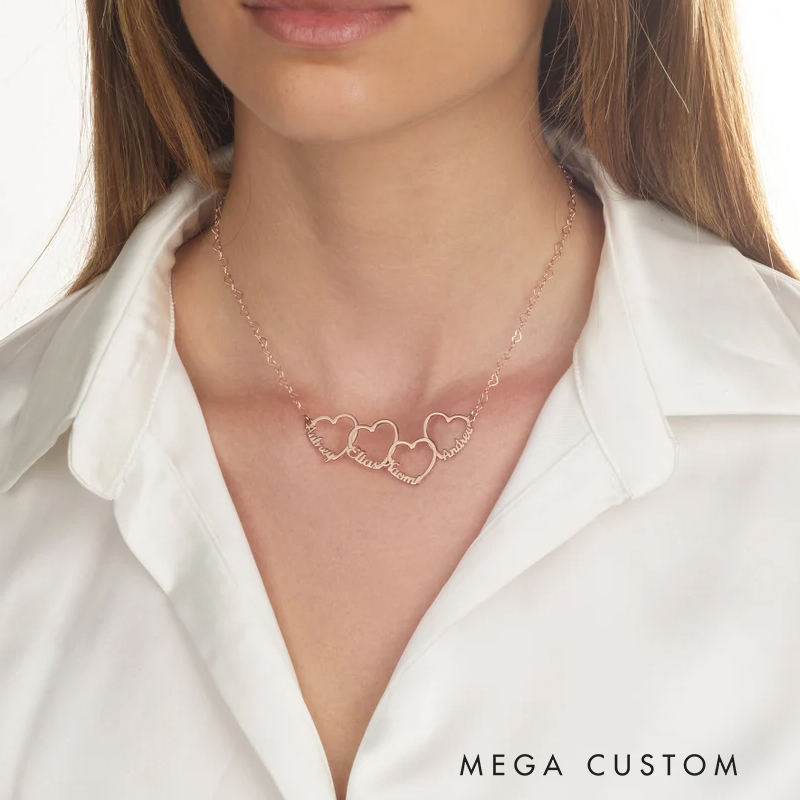 Personalized Heart Necklace Unique Jewelry Thoughtful Gift for Woman