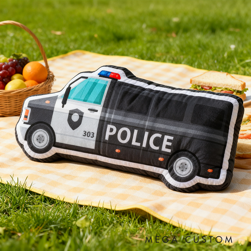 Personalized Police Van Shaped Cushion Fun and Comfortable Decorative Pillow for Car Enthusiasts Gift