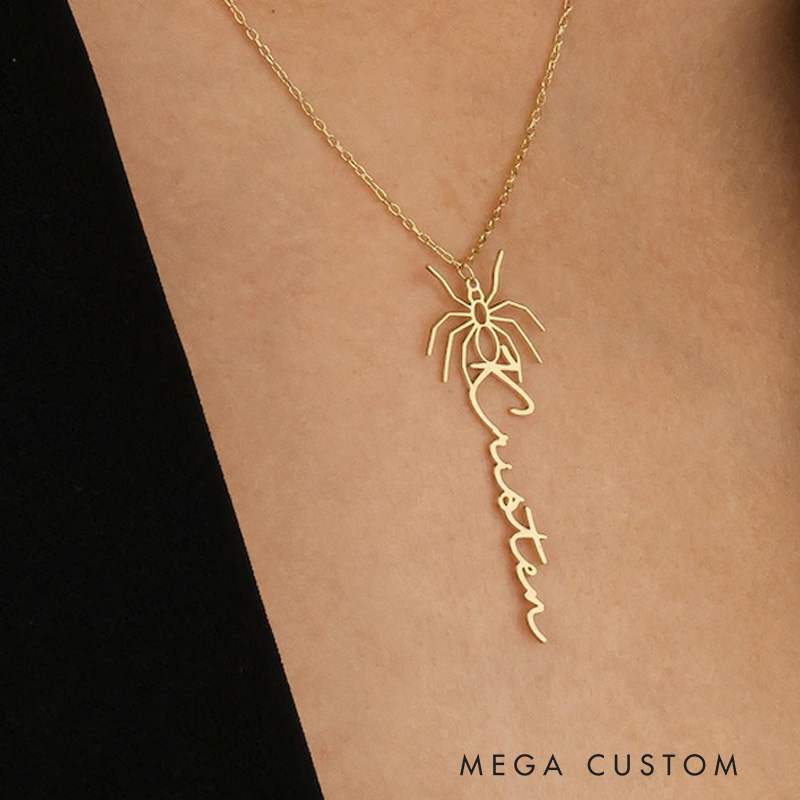 Personalized Spider Necklace Elegant Custom Design Ideal for Halloween and Creative Accessories
