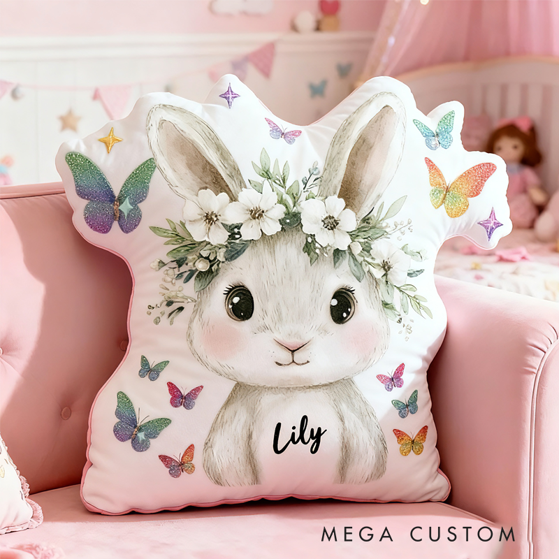 Personalized Cute Cartoon Animal Floral with Name Graphic 3D Print Pillow Christmas Gift for Kids or Baby Birthday Gift