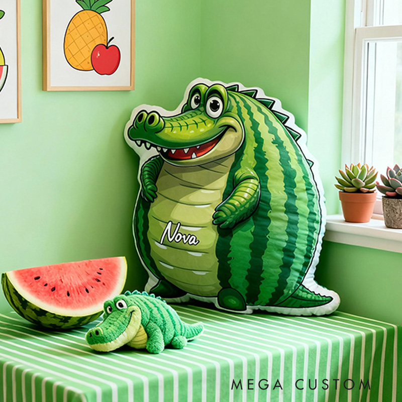 Personalized Cute Crocodile Cushion With Funny Smile For Kids Holiday Decor Graphic 3D Print Pillow