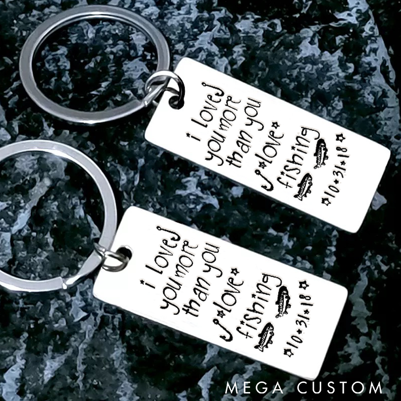 Personalized Fishing Keychain Custom Engraved Message Unique Gift for Fishing Lovers Durable Metal Keychain for Anglers and Loved Ones