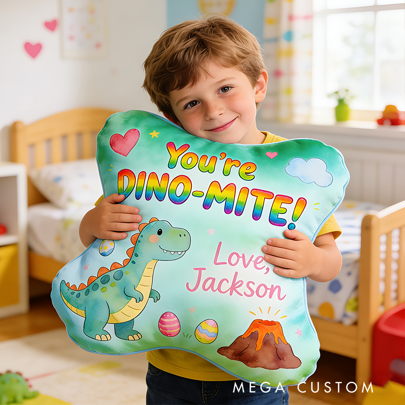 Personalized Lovely Dino Themed Pillow Great For Toddlers Room Decoration Graphic 3D Print Pillow