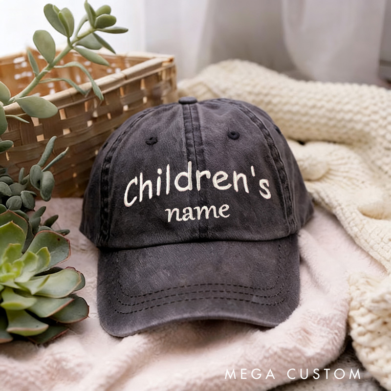 Personalized Embroidered Denim Hat For Kids With Custom Name Graphic kid Baseball Cap