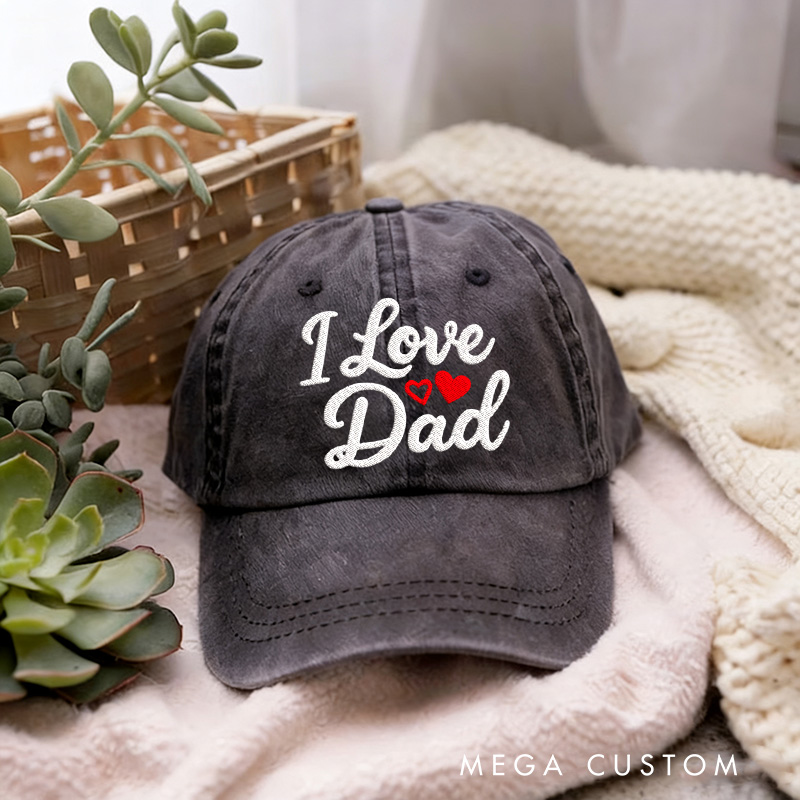 Personalized I Love XX Embroidered Hat Perfect Gift For Family  kid Baseball Cap