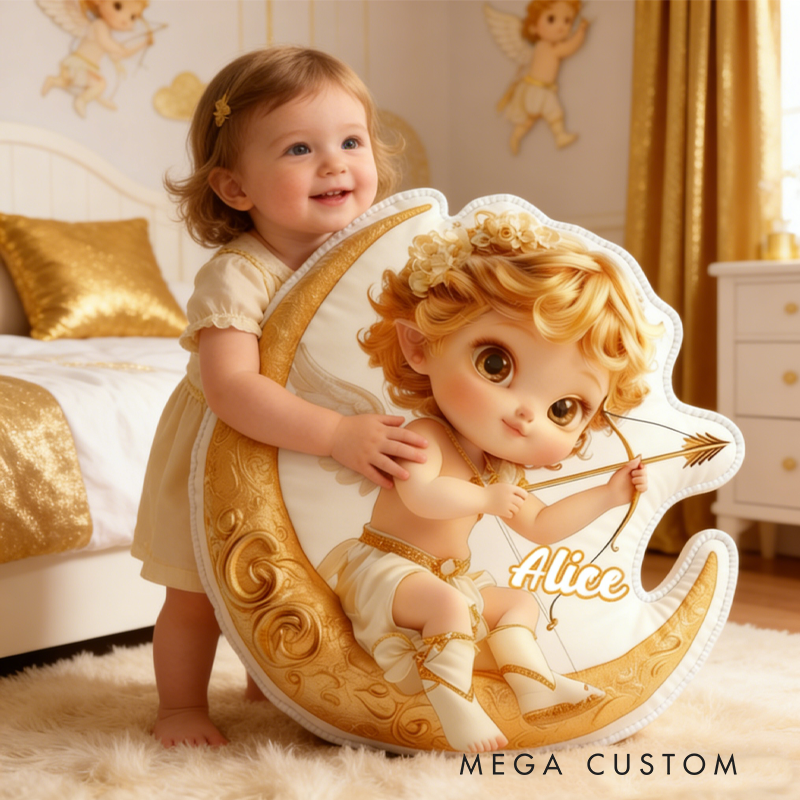 Personalized Cute Valentine's Day Cupid with Name Graphic 3D Print Pillow Valentine's Day Gifts Funny Gifts