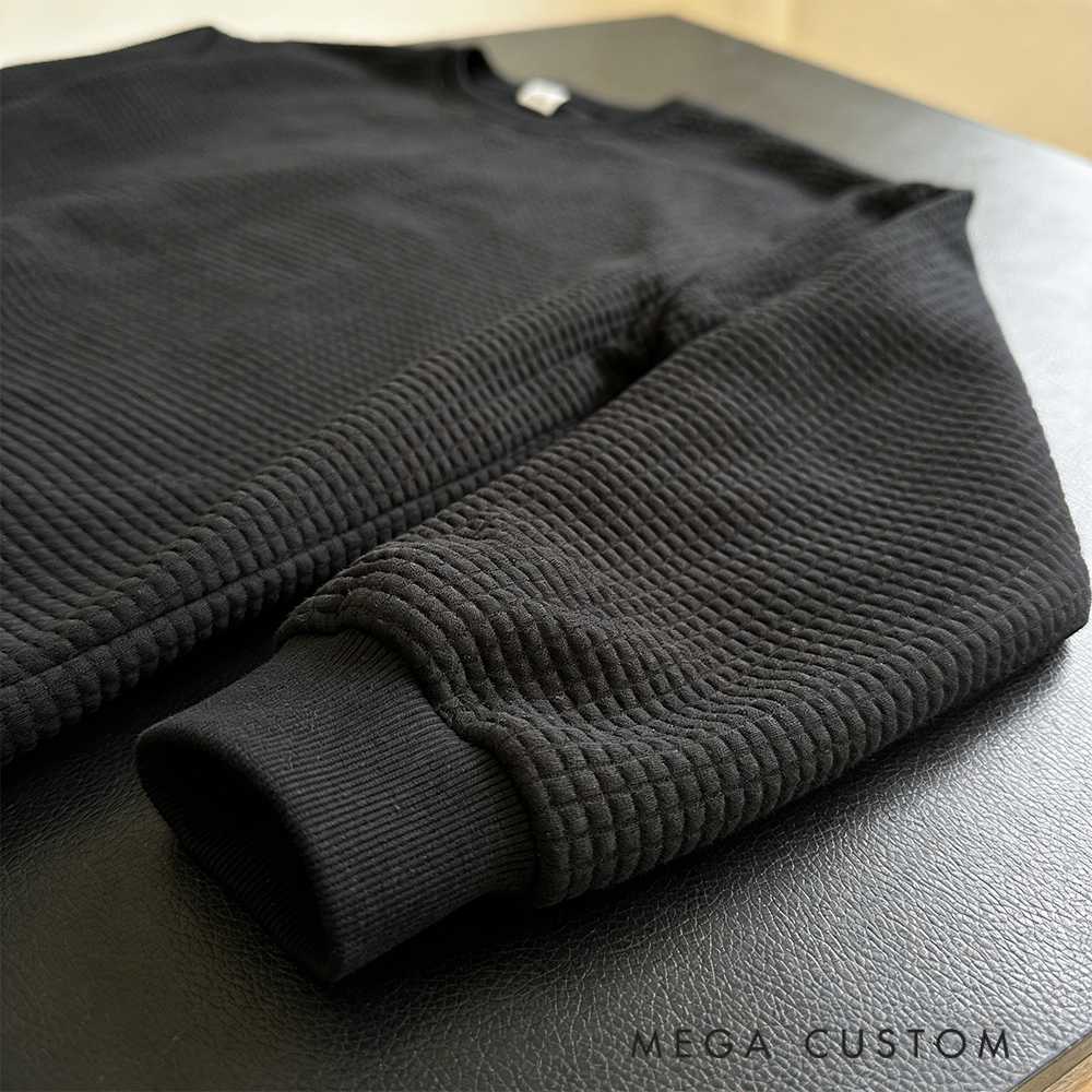 Personalized Waffle Knit Sweatshirt for Racing Fans with Custom Name and Checkered Flag Design Gift