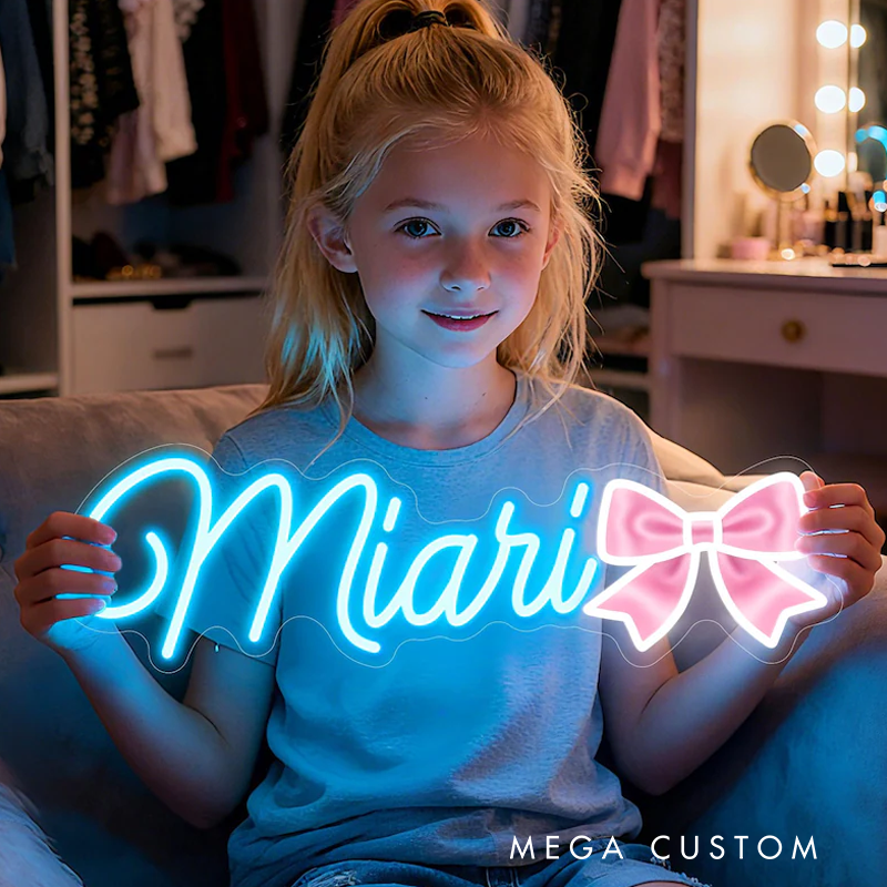 Personalized Kids Neon Name Sign Personalized LED Name Light for Nursery Bedroom Wall Decor Unique Gift for Children Birthdays Baby Showers