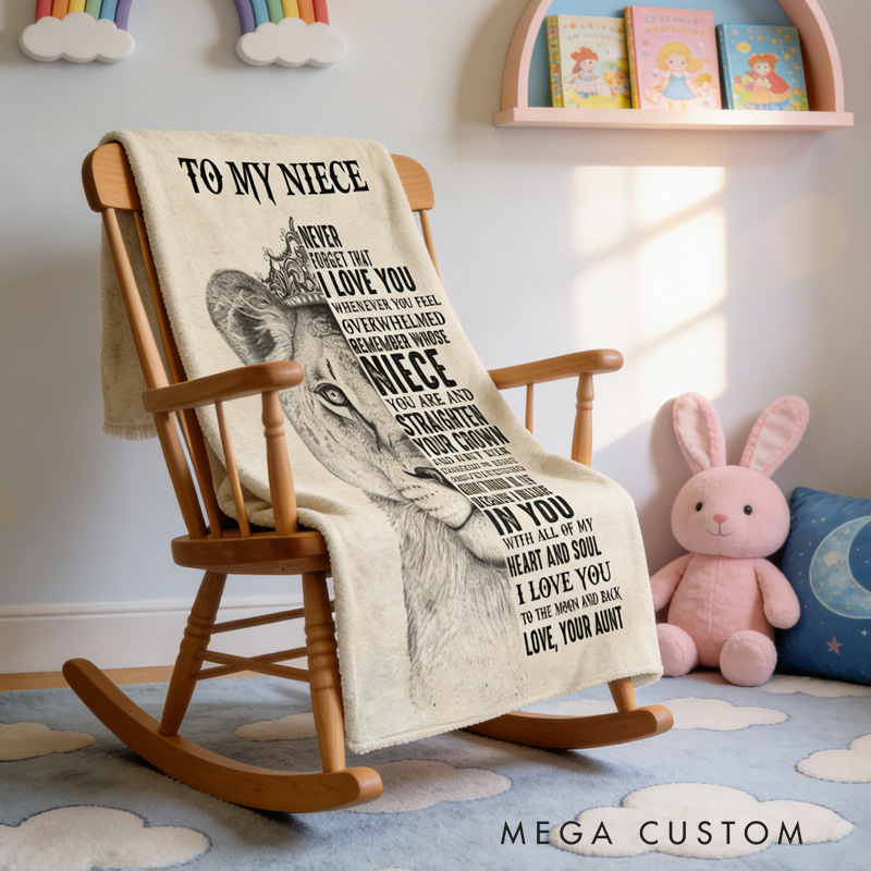 Personalized Custom Letter To My Niece Emotional Quote Blanket For Special Occasion Blanket