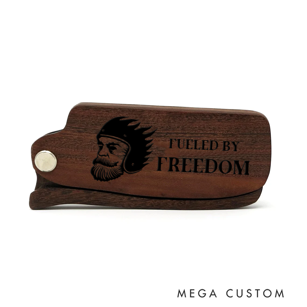 Personalized Wooden Beard Comb Custom Text Patriotic Design