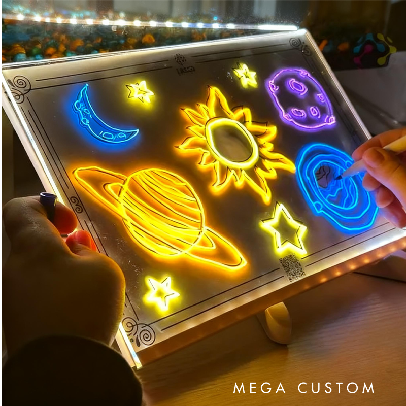 Kids LED Acrylic Drawing Board Coloring Sheets Included Perfect Birthday Gift for Girls and Boys Light up Drawing Pad for Kids