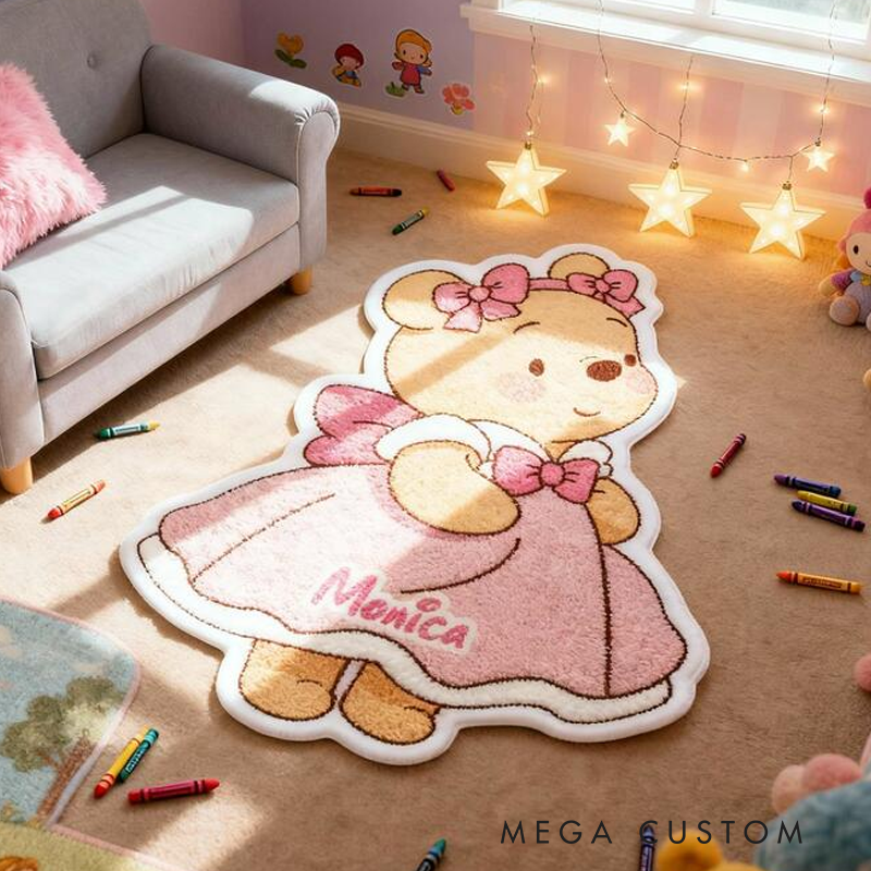 Personalized Bear Themed Playmat with Skirt Customizable with Your Name Cute Gift for Children