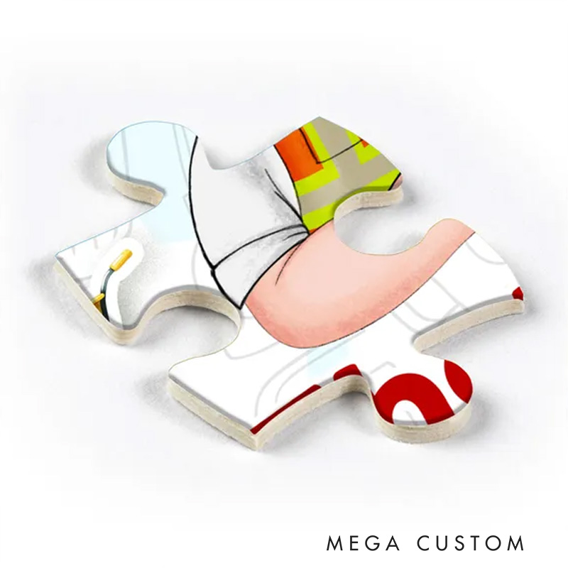 Personalized Fun Construction Theme Custom Name Photo Face Alphabet Learning Truck Pattern Puzzle