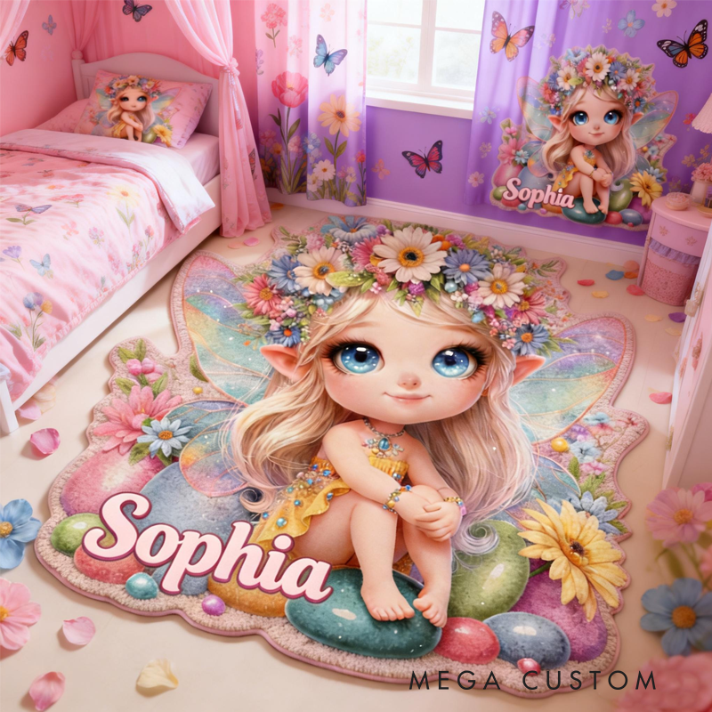 Personalized Butterfly Flower Fairy Customizable with Your Name Cute Gift for Children