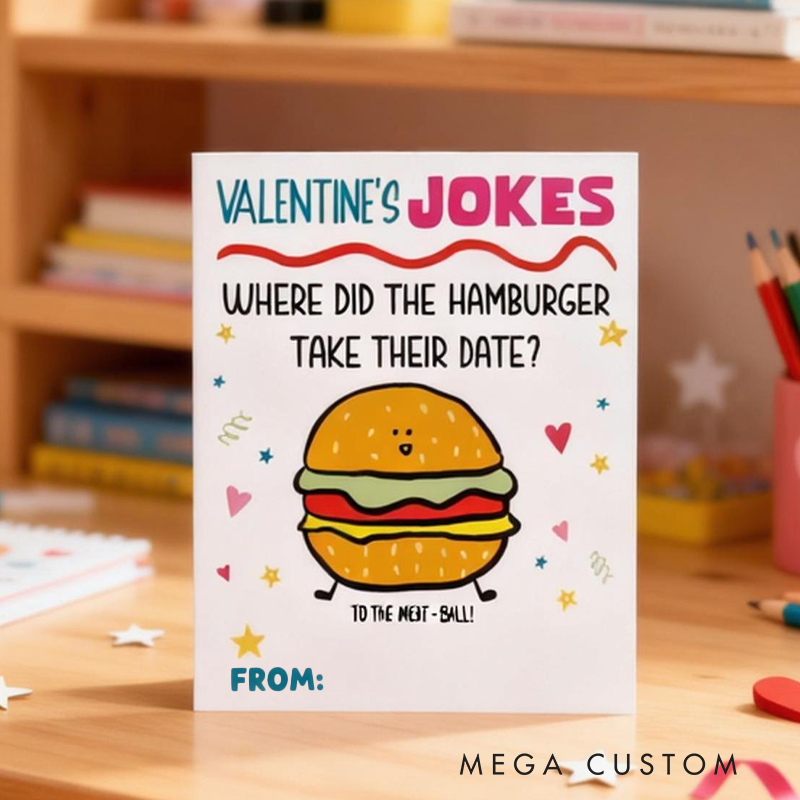 Personalized Joke Valentines Day Cards Kids Classroom Exchange Cards Valentines Gifts