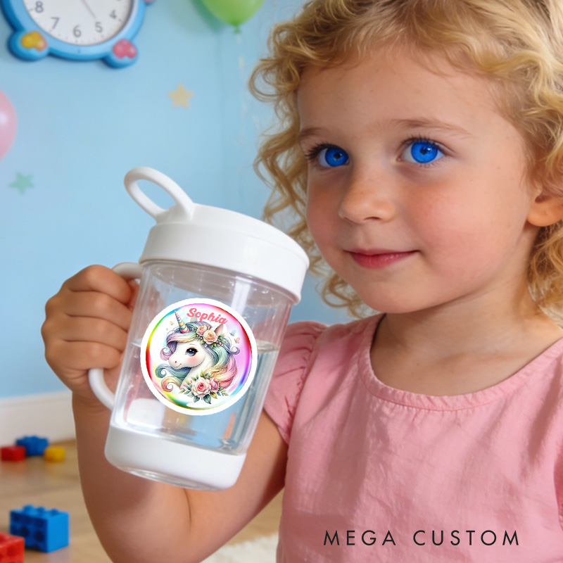 Personalized Cute Dream Horse Waterproof Stickers with Name Gift Decor Party Favors for Kids