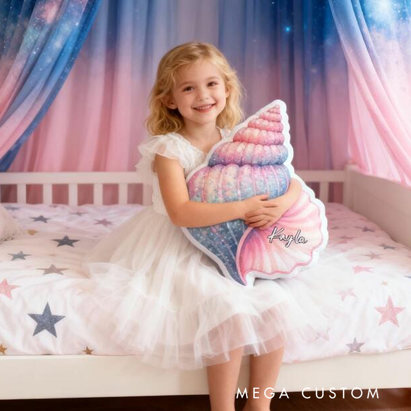 Personalized Theme Custom Name Colorful Seashell Ocean Dream Soft 3D Print Pillow