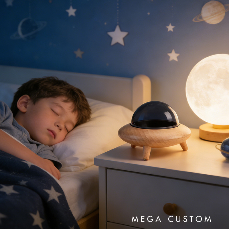 Personalized Space Theme Custom Name Galaxy Planet Rocket Astronomy Style Wooden Tooth box