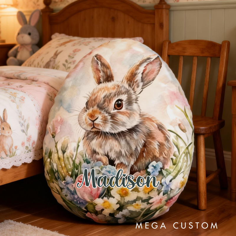Personalized Retro Bunny Easter egg Graphic 3D Print Pillow Birthday Gifts Funny Gifts Easter Gifts 