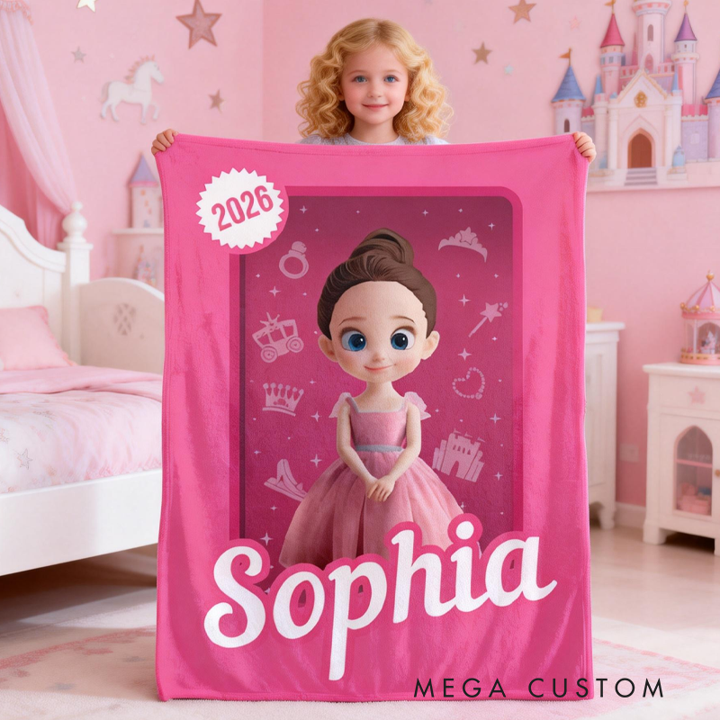 Personalized Princess Toy Box Kids or Baby Blanket Gift For Daughter Birthday Gift
