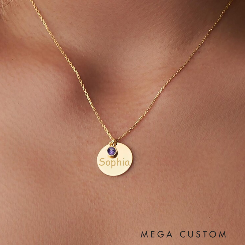 Personalized Birthday Gift for Her Name Engraved Necklace Exquisite Gifts