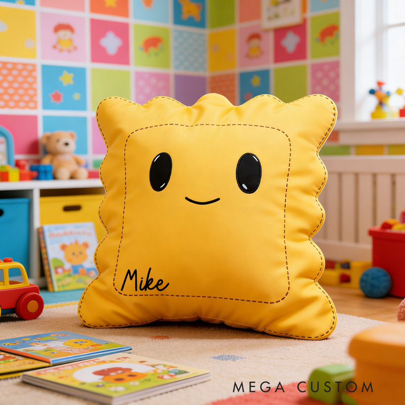 Personalized Cute Ravioli Guy with Butt Cheeks Pillow Nursery Decor Toddler Gift 