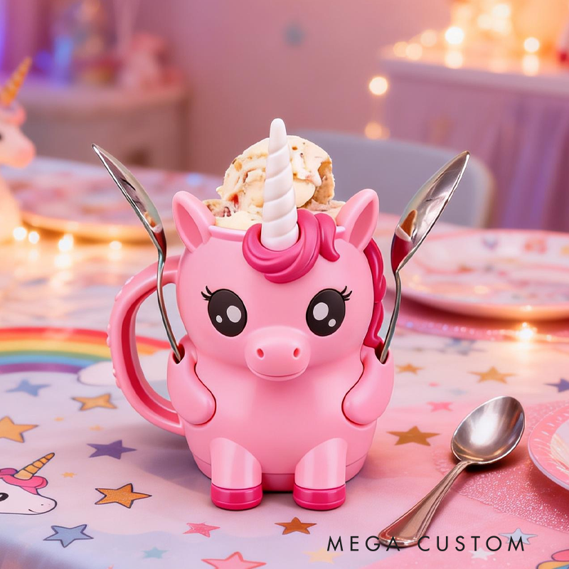 Pink Dream Horse Ice Cream Pint Holder 3D Printed Cozy with Spoon Slot