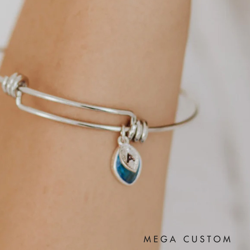 Personalized Birthstone Engraving Necklace for Her Family Birthstone and Initial Necklace