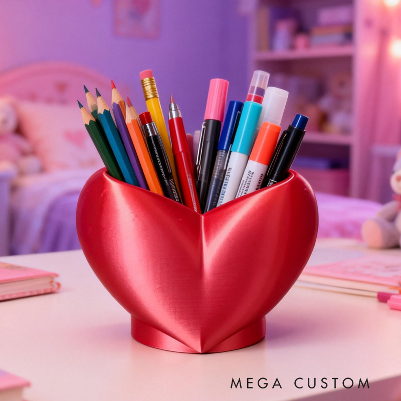 Cute Heart Pen Holder Storage Makeup Brush Holder Birthday Gift for Kids Kids Room Decor