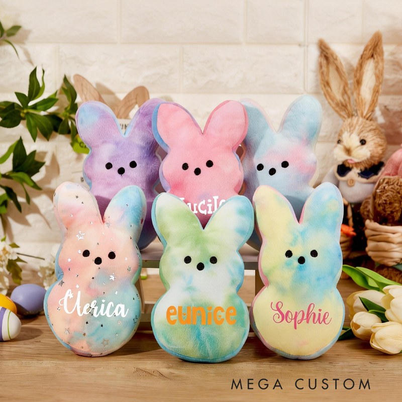 Personalized Easter Marshmallow Bunny Plush Toy an Easter Gift for Children Easter Gifts for Kids